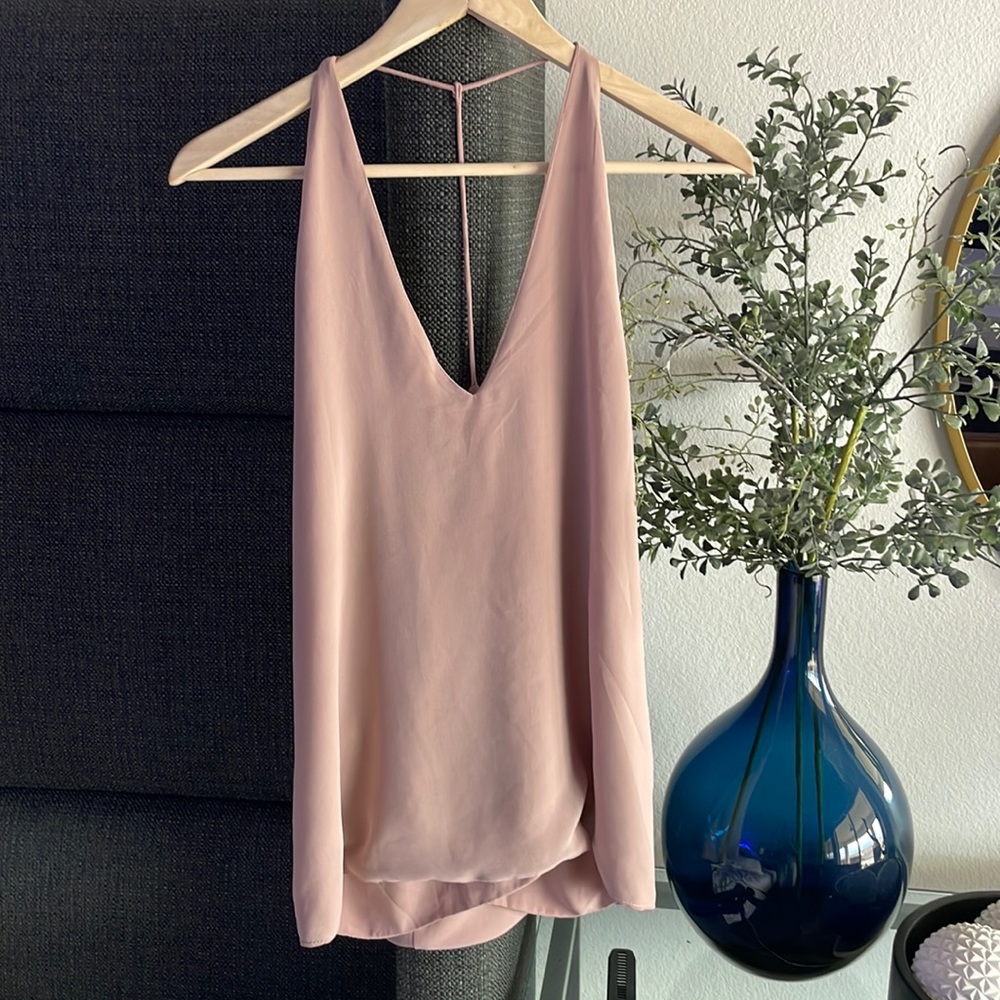 T string blush pink tank.